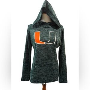 Miami Hurricanes Fanatics Women’s Medium Green Pullover Hoodie thumb holes